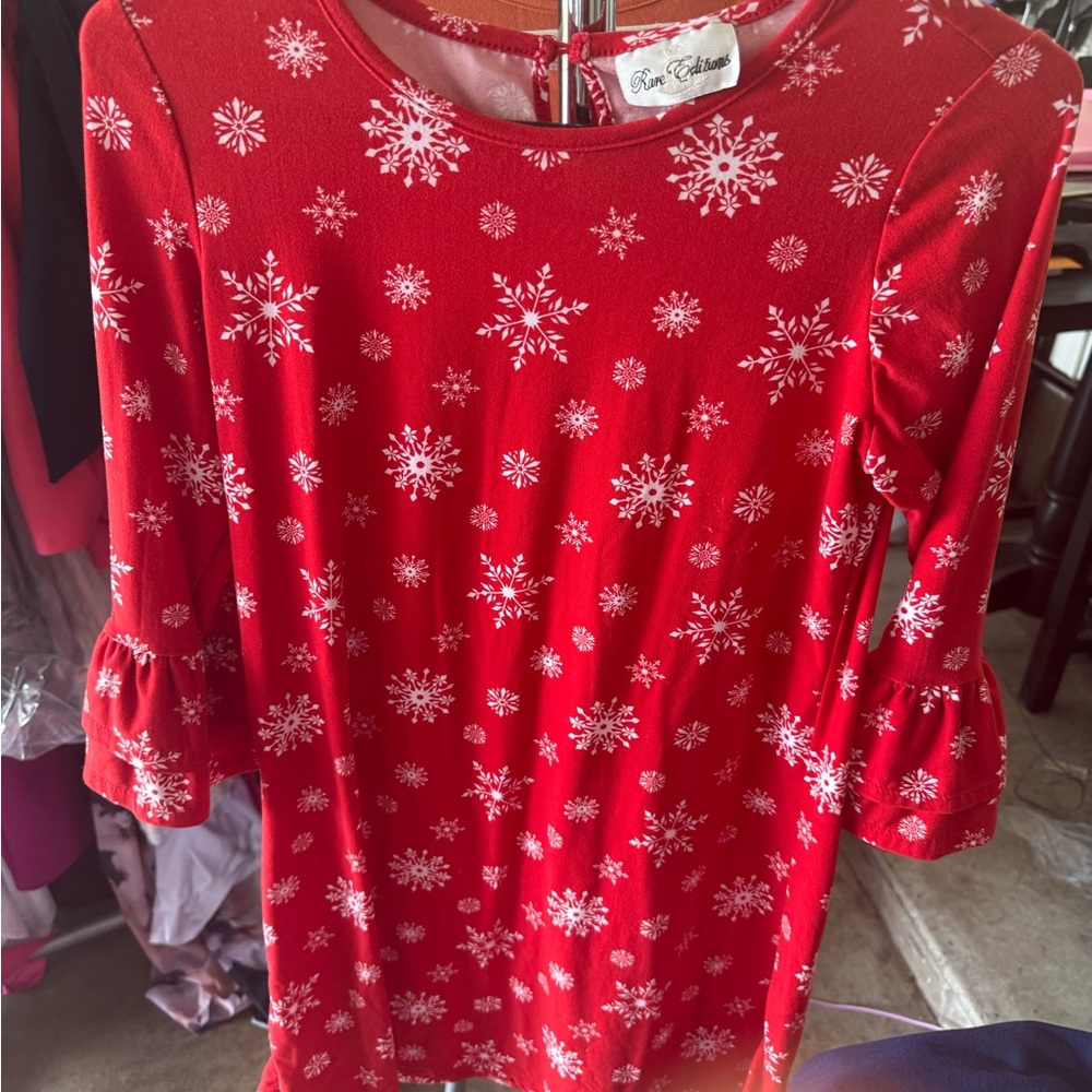 Rare Editions Red Snowflake Dress